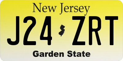 NJ license plate J24ZRT