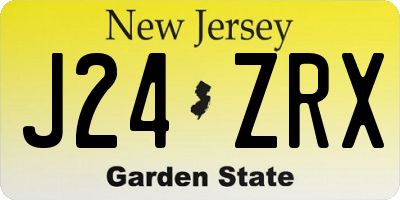 NJ license plate J24ZRX