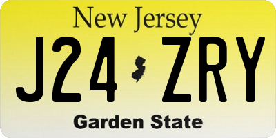 NJ license plate J24ZRY
