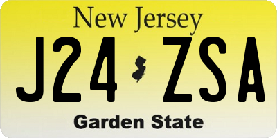 NJ license plate J24ZSA
