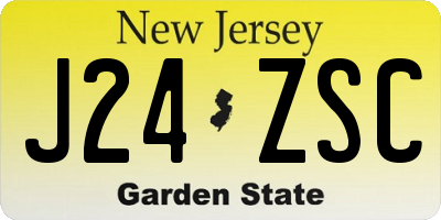 NJ license plate J24ZSC