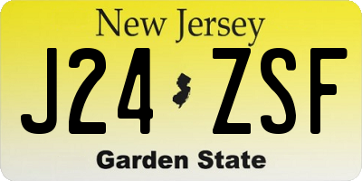 NJ license plate J24ZSF