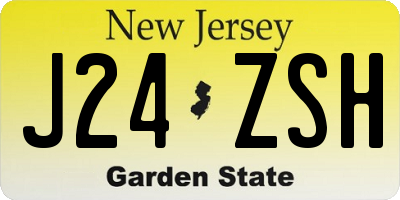 NJ license plate J24ZSH