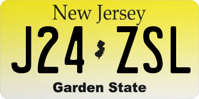 NJ license plate J24ZSL