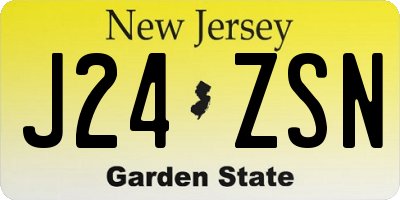 NJ license plate J24ZSN