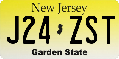 NJ license plate J24ZST