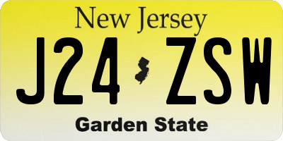 NJ license plate J24ZSW