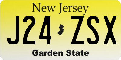 NJ license plate J24ZSX