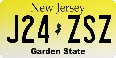 NJ license plate J24ZSZ