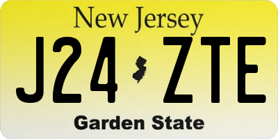 NJ license plate J24ZTE