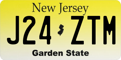 NJ license plate J24ZTM