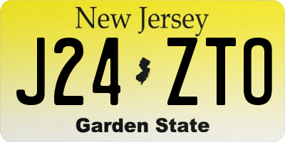 NJ license plate J24ZTO
