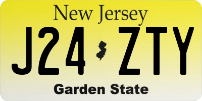 NJ license plate J24ZTY
