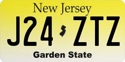 NJ license plate J24ZTZ