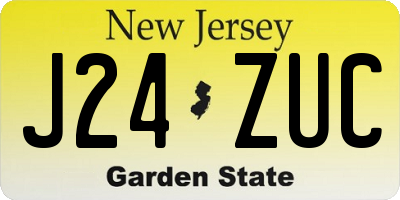 NJ license plate J24ZUC