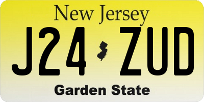 NJ license plate J24ZUD
