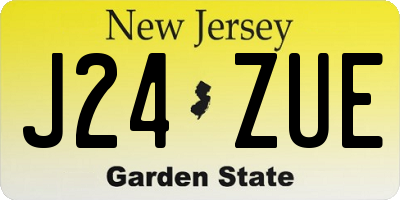 NJ license plate J24ZUE