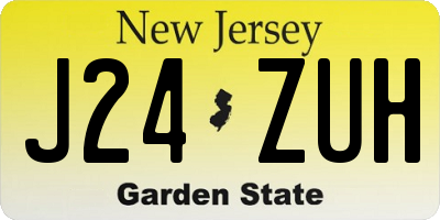 NJ license plate J24ZUH