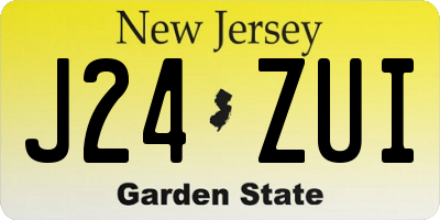 NJ license plate J24ZUI