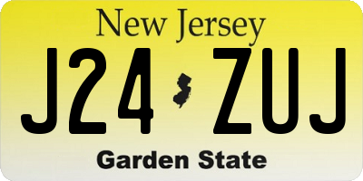 NJ license plate J24ZUJ