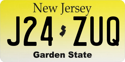 NJ license plate J24ZUQ