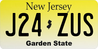 NJ license plate J24ZUS