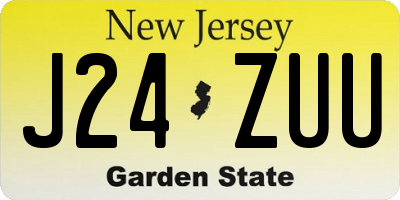 NJ license plate J24ZUU