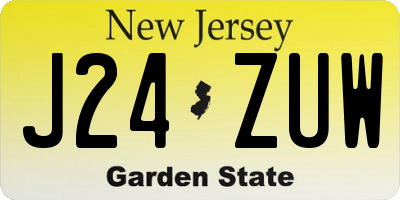 NJ license plate J24ZUW