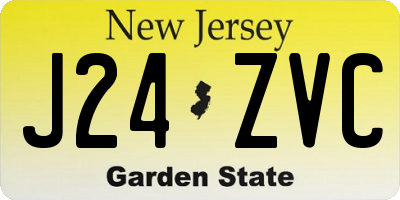 NJ license plate J24ZVC