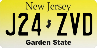 NJ license plate J24ZVD