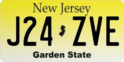 NJ license plate J24ZVE