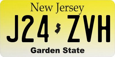 NJ license plate J24ZVH
