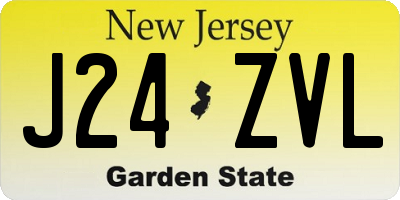 NJ license plate J24ZVL