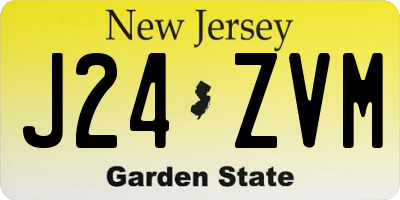 NJ license plate J24ZVM