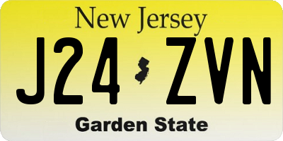 NJ license plate J24ZVN