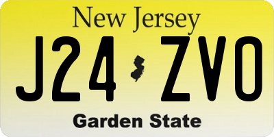 NJ license plate J24ZVO