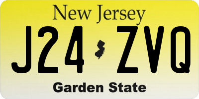 NJ license plate J24ZVQ