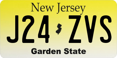 NJ license plate J24ZVS
