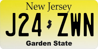 NJ license plate J24ZWN