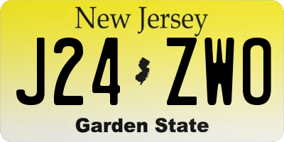 NJ license plate J24ZWO