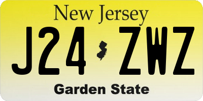 NJ license plate J24ZWZ