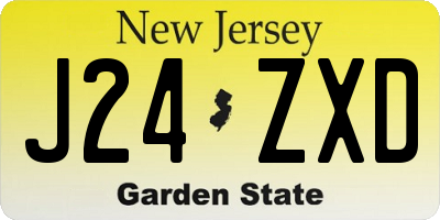 NJ license plate J24ZXD
