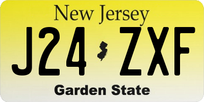 NJ license plate J24ZXF