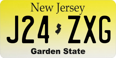 NJ license plate J24ZXG