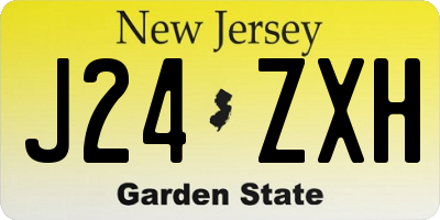 NJ license plate J24ZXH