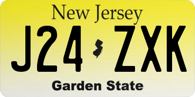 NJ license plate J24ZXK