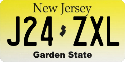 NJ license plate J24ZXL