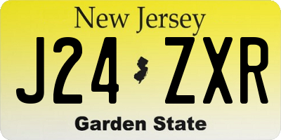 NJ license plate J24ZXR