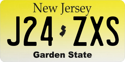 NJ license plate J24ZXS