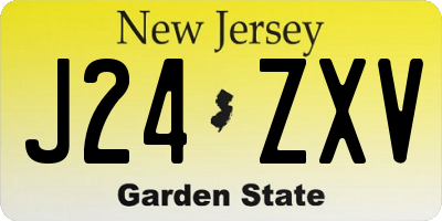 NJ license plate J24ZXV